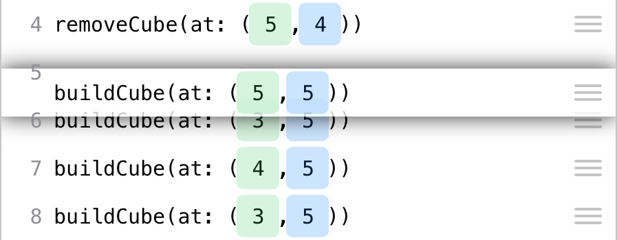 Rearrange lines of code