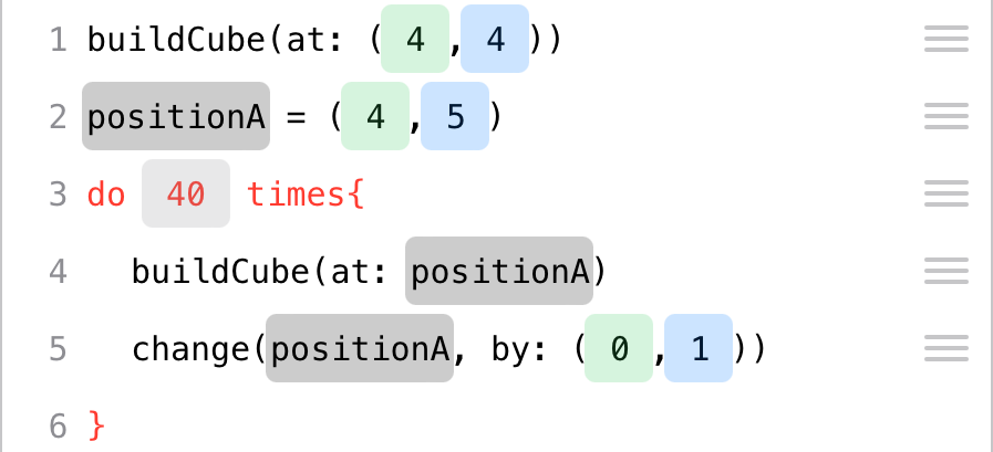 fig: Command for row of 40